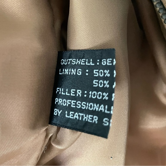 Vintage 80s/90s BEYOND Tan Leather Suede Jacket Womens USA Biker - Picture 9 of 9